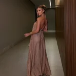 Halter Maxi Dress with Cord Straps