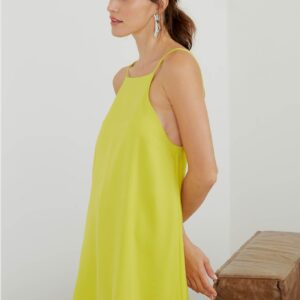Minimal-Strappy-Mini-Dress-Chartreuse