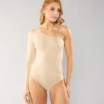 One-Shoulder Long Sleeve Bodysuit with UV Protection