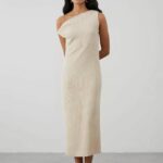 One-Shoulder Ribbed Midi Dress